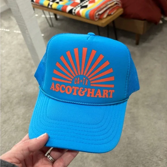 Ascot + Hart Blue Sun Burst Trucker Hat - Picture 6 of 6